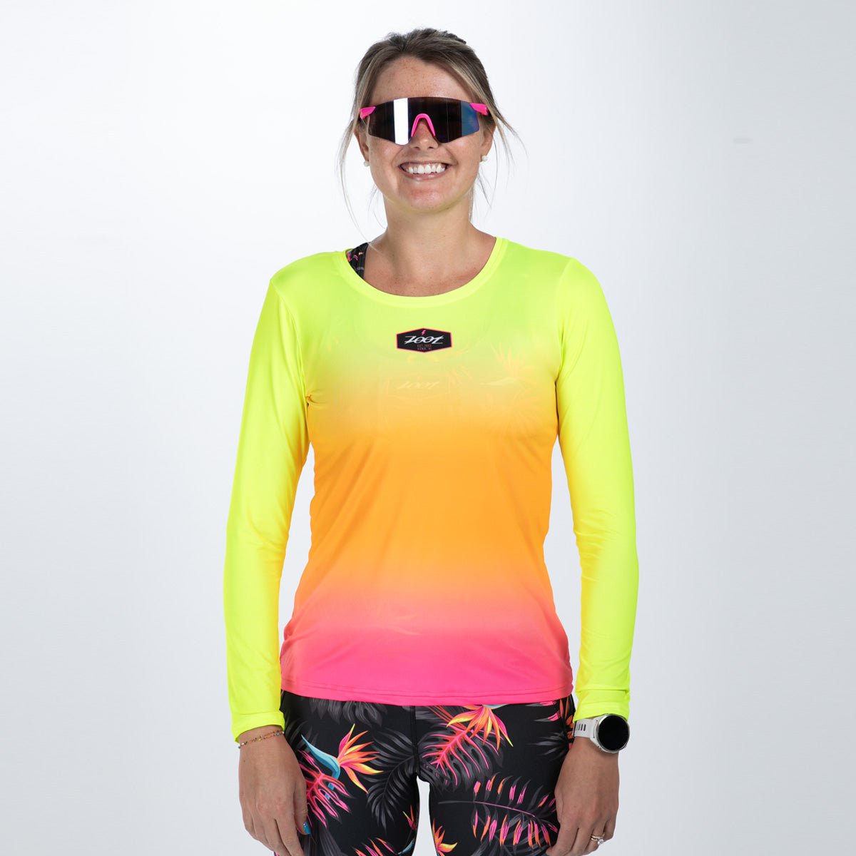 Zoot Sports RUN TEE Women's Ltd Run Ls Tee - Tropical Magic