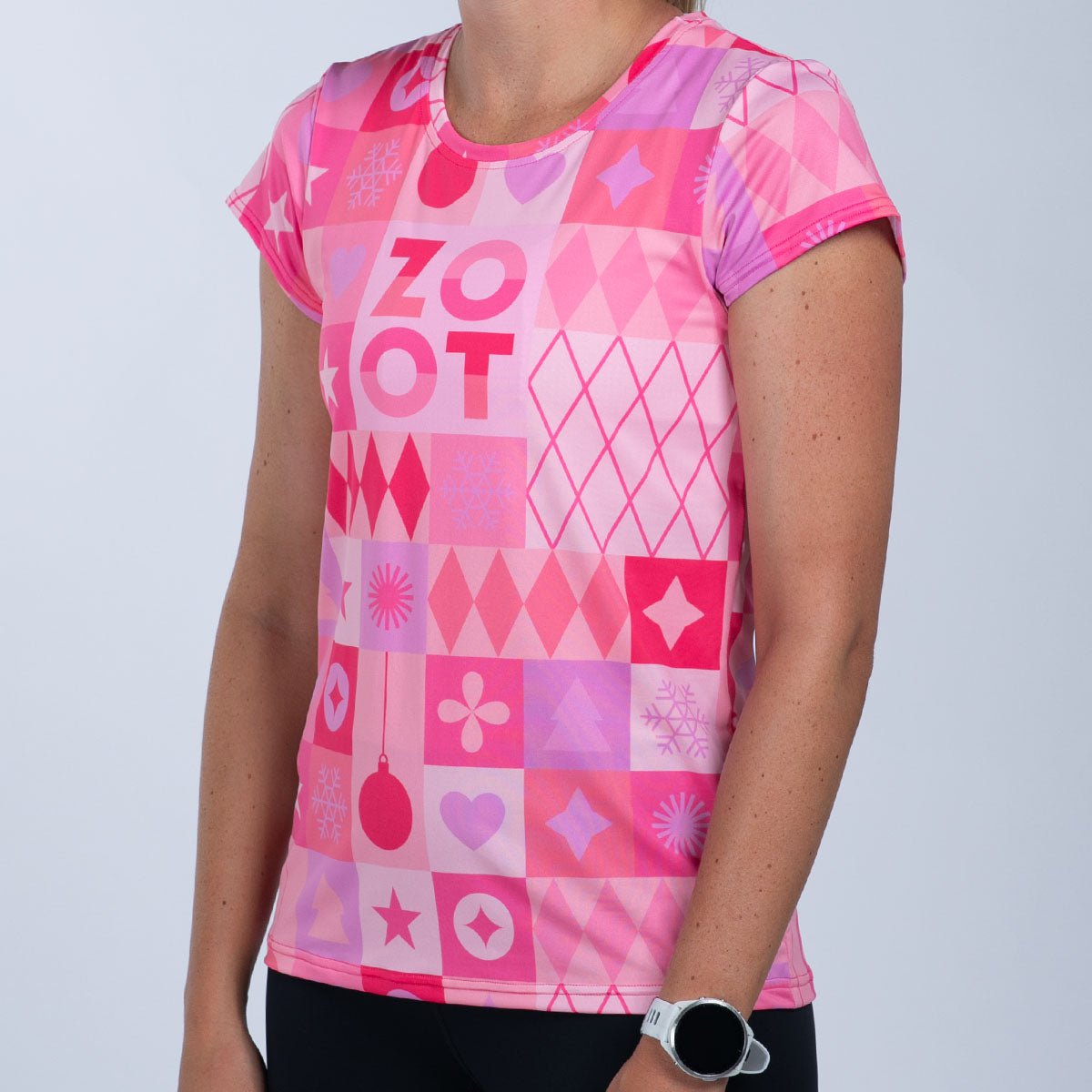 Zoot Sports RUN TEE Women's Ltd Run Tee - Holiday Spirit