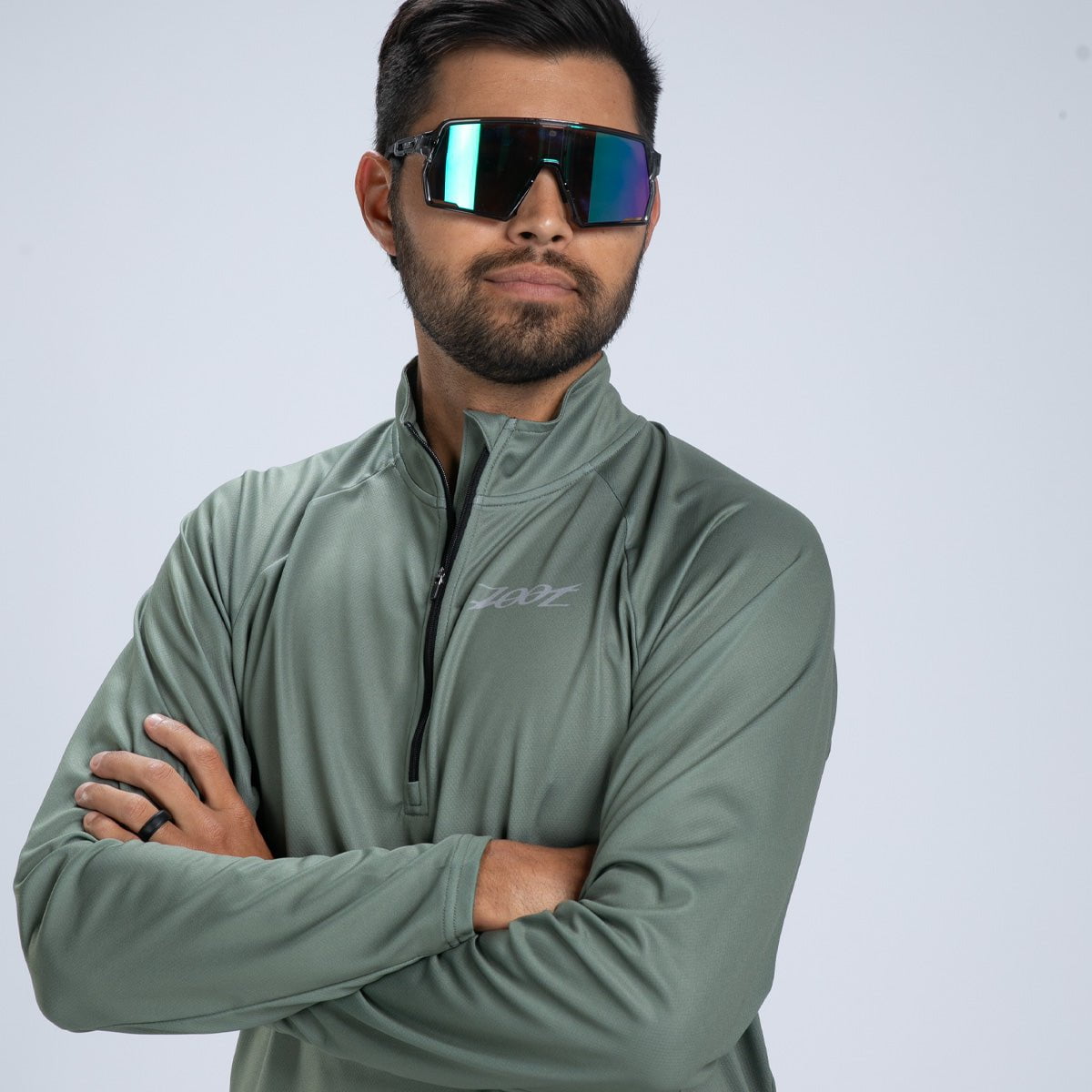 Zoot Sports RUN TOPS Men's Core Run 1/2 Zip - Army Green