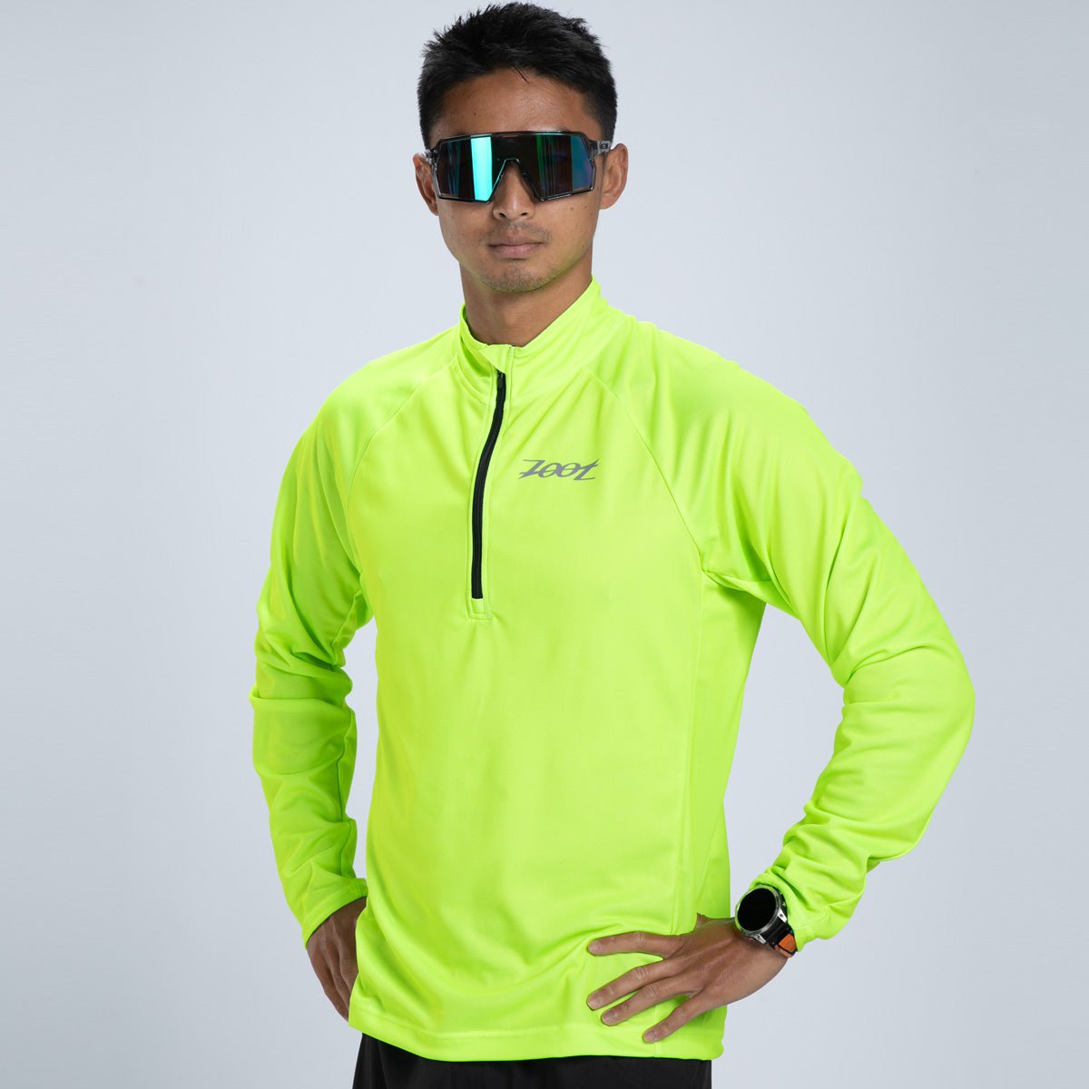 Zoot Sports RUN TOPS Men's Core Run 1/2 Zip - Hyper Yellow