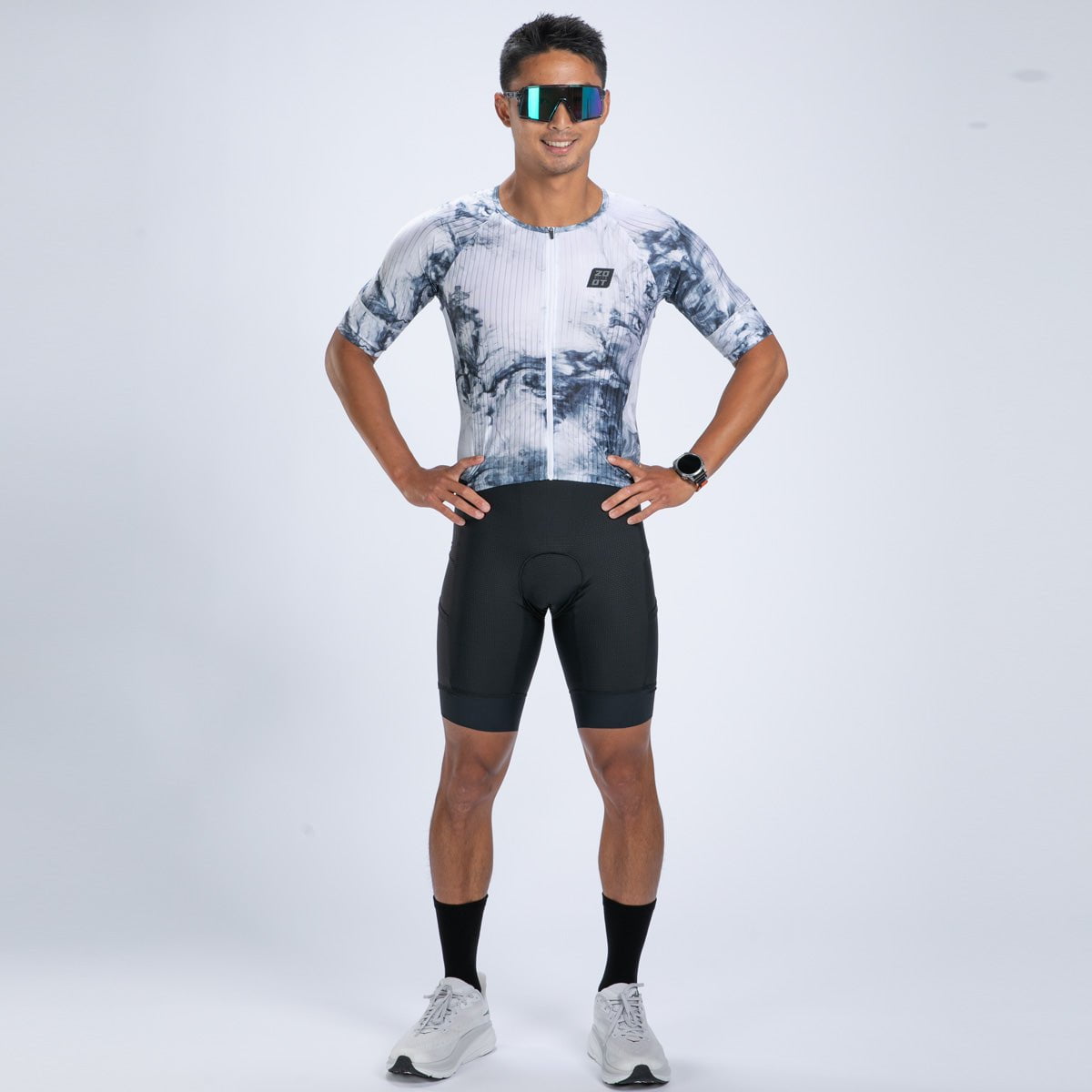 Zoot Sports TRI RACESUITS Men's Elite Tri Aero Fz Racesuit - Vapor White