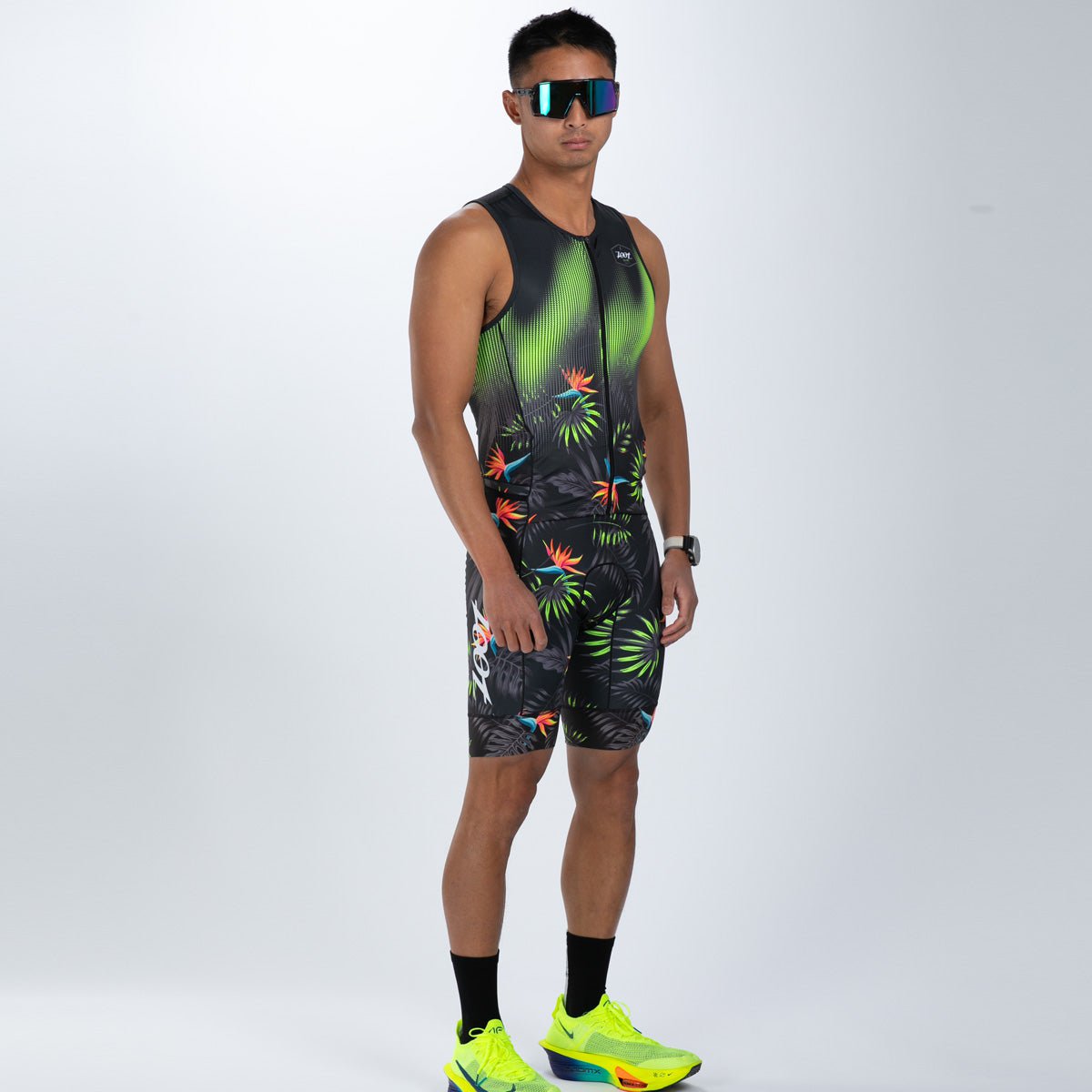 Zoot Sports TRI RACESUITS Men's Ltd Tri Aero Slvs Fz Racesuit - Tropical Magic