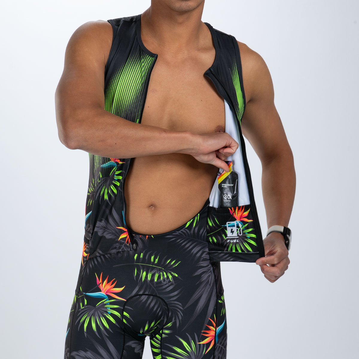 Zoot Sports TRI RACESUITS Men's Ltd Tri Aero Slvs Fz Racesuit - Tropical Magic
