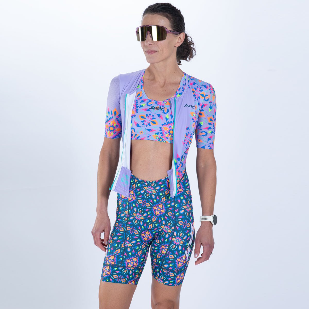 Zoot Sports TRI RACESUITS Women's Ltd Tri Aero Fz Racesuit - Kaleidoscope