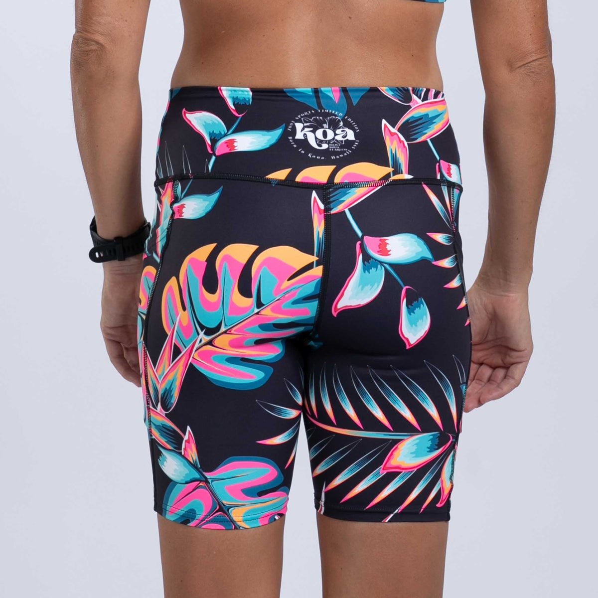 Zoot Sports RUN BOTTOMS Womens LTD Run Pulse Long Short - Koa Tropical