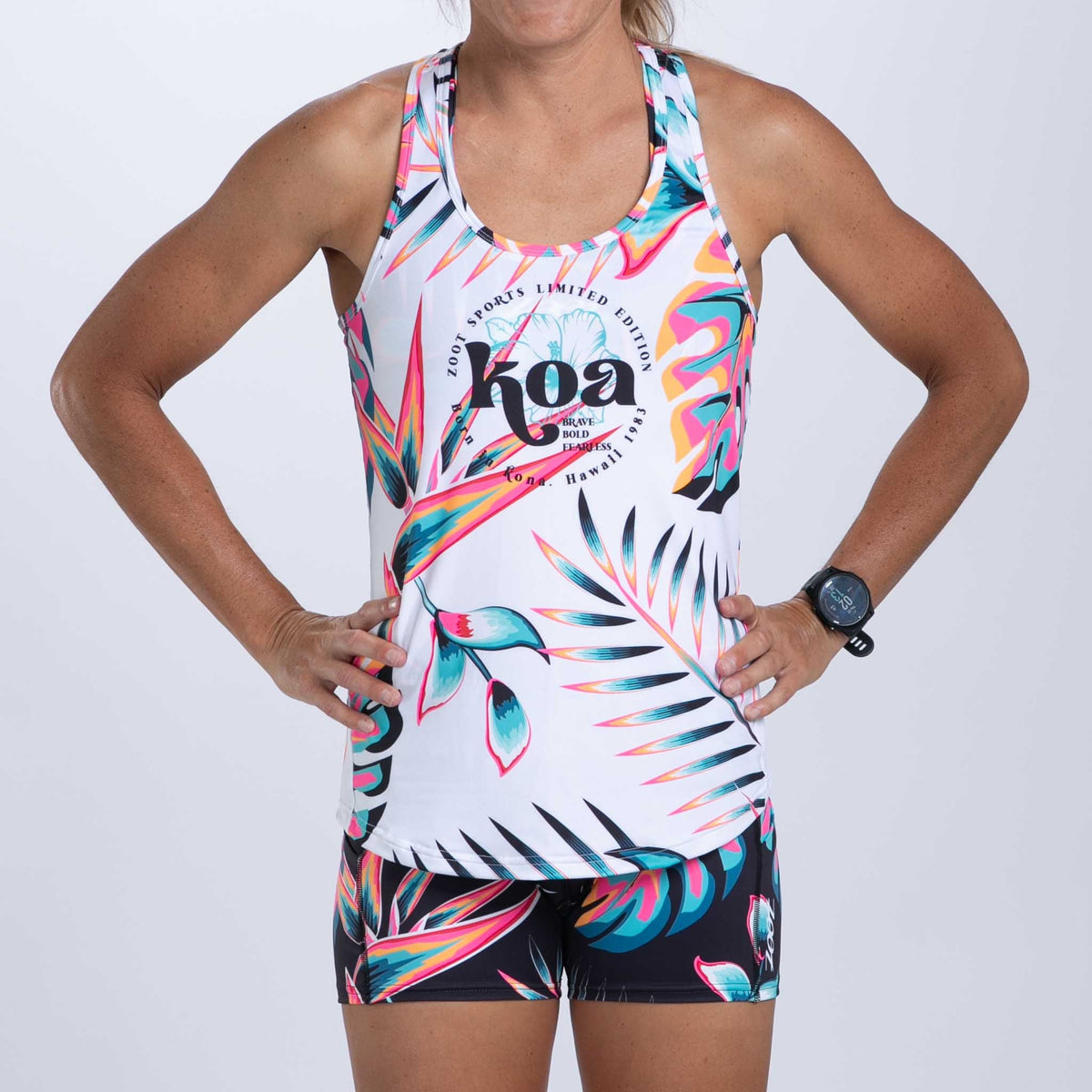 Zoot Sports RUN SINGLET Womens LTD Run Singlet - Koa Tropical