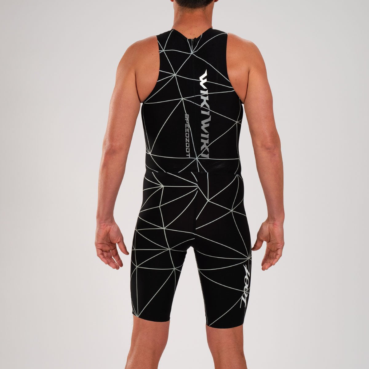 Zoot Men's Wikiwiki Speedzoot Swimskin in Black/Silver, image 2