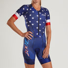 Zoot Sports TRI RACESUITS WOMENS LTD TRI AERO FZ RACESUIT - STARS & STRIPES