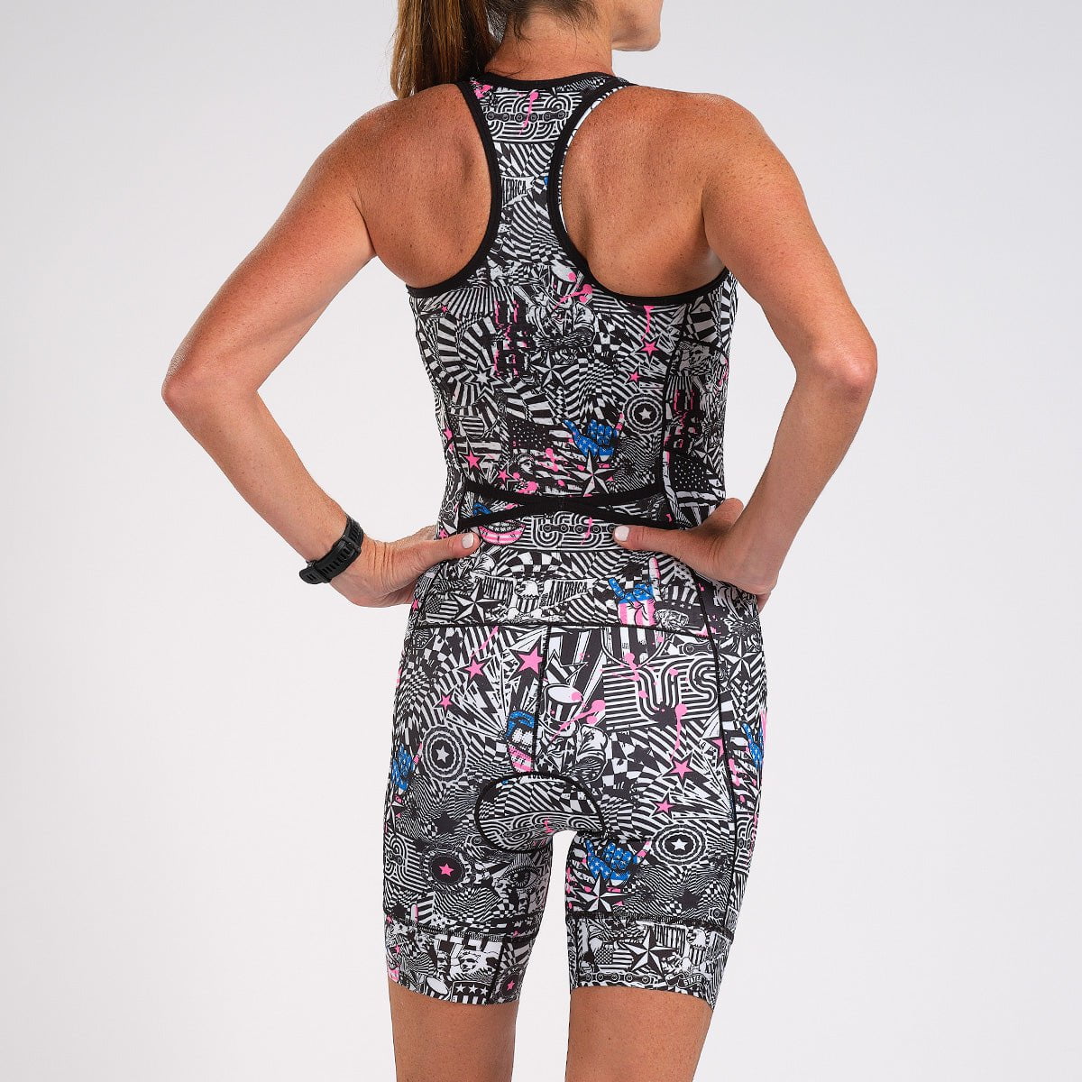 Zoot Sports Triathlon Racesuits Womens LTD Triathlon Sleeveless Full-Zip Racesuit - American Rebel