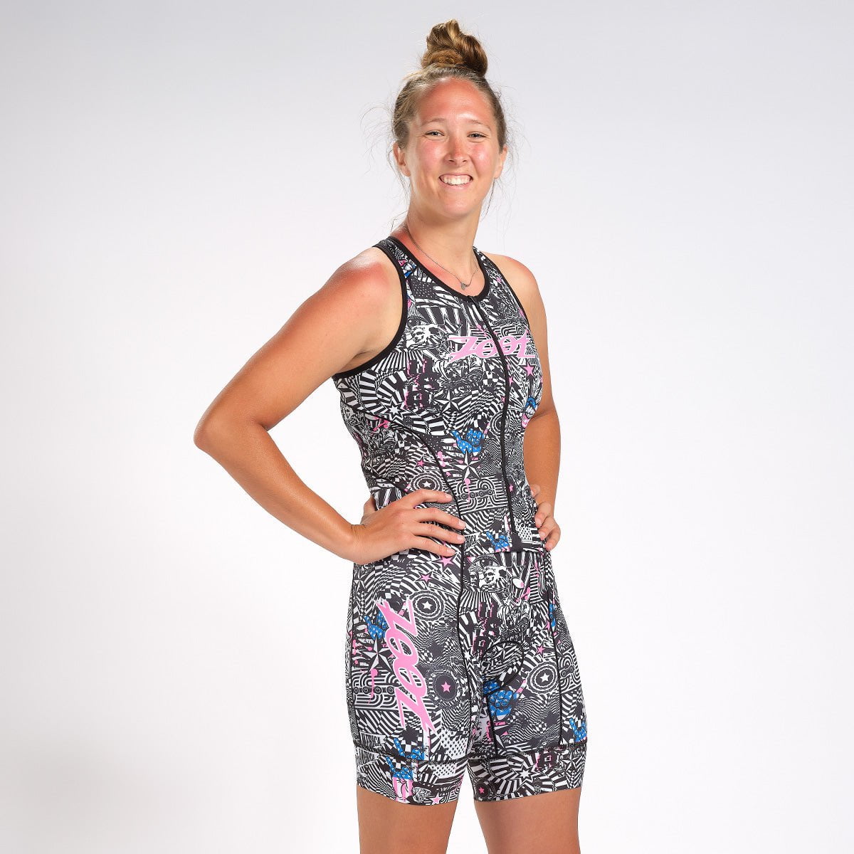 Zoot Sports Triathlon Racesuits Womens LTD Triathlon Sleeveless Full-Zip Racesuit - American Rebel